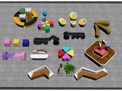 Children-friendly Seats 3D model