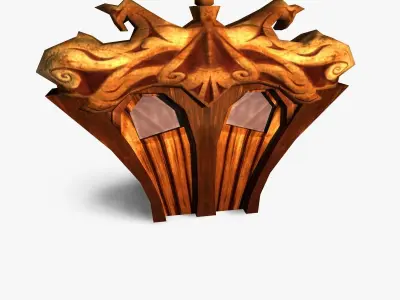 Door wooden box Low-poly 3D model