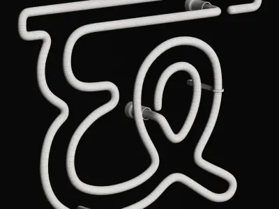 Neon Light Lamp 04 - Indian Alphabet 3D model