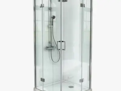 Square Shower Cabins Set 3D model