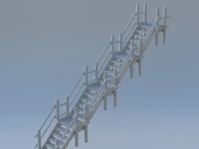 Wooden Stairs 3D model