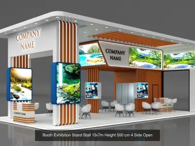 5 Exhibition Stand Stall Booth 3D model Collection 3D Model Pack