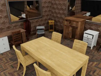 Furniture 3D Model Pack Low-poly 3D model