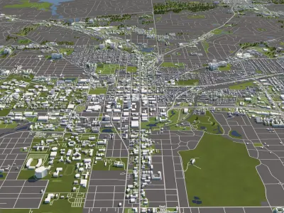 Tellahassee Florida USA 50x50km 3D City Map 3D model