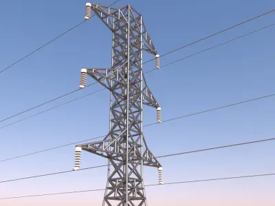 ELECTRIC TOWER-LOW POLY Low-poly 3D model
