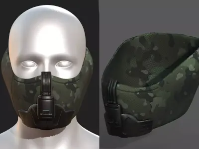 Gas mask respirator scifi futuristic 3d  Low-poly 3D model