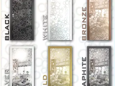 Mirrored door 04 Low-poly 3D model