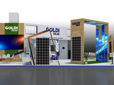 12mtr x 12mtr expo stall 4side open Exhibition Stand Design Low-poly 3D model