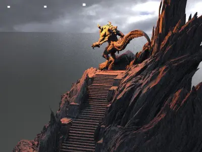 Dantes Underworld Staircase 3 With Drake low res version 3D model