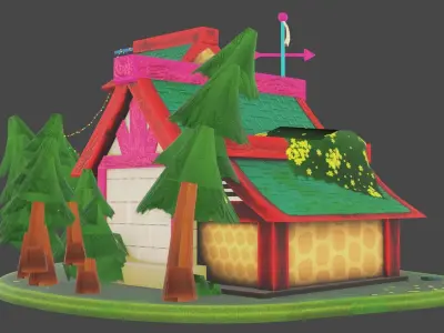 Christmas House  Low-poly 3D model