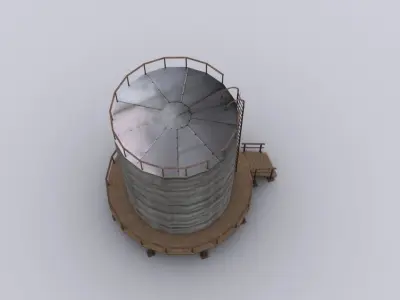 oil storage Low-poly 3D model