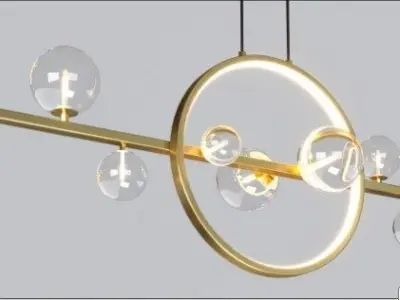 LED suspended ceiling lights Low-poly 3D model