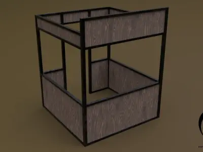 Stall stand Set 4M1T 04 R Low-poly 3D model