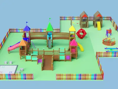 Playground Park Landscape Design 3D model