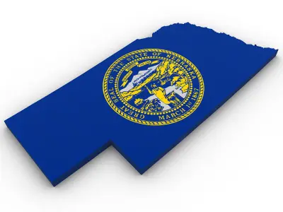 Nebraska Political Map 3D model