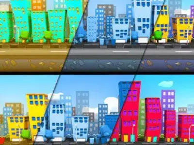 3D platformer level art pack Low-poly 3D model