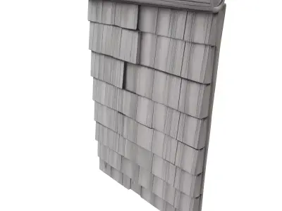 Weathered Modular Wooden Roof Shingles Low-poly 3D model