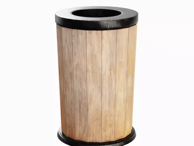 Street Trash Can B 04 Low-poly 3D model