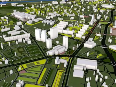 Prague city Czech Europe Low-poly 3D model