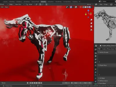 dog mech toon walk cycle 3D model