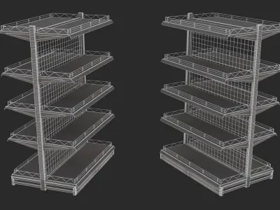 Supermarket - Double Shelf 3D model