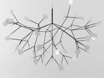 Heracleum chandelier with branches hanging from it 3D model