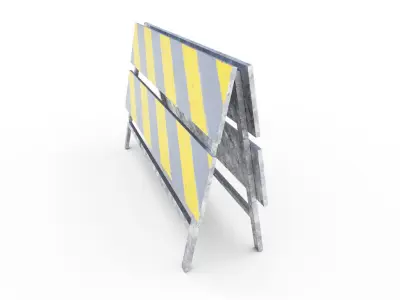 Construction Barrier Low-poly 3D model