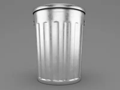 Aluminum trash can 3D model