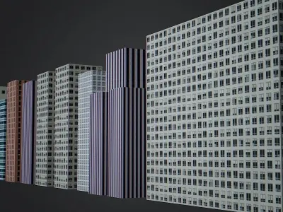Ultra Low Poly 3D Buildings Low-poly 3D model