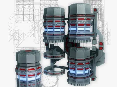 Cargo 2 sci-fi low poly Low-poly 3D model