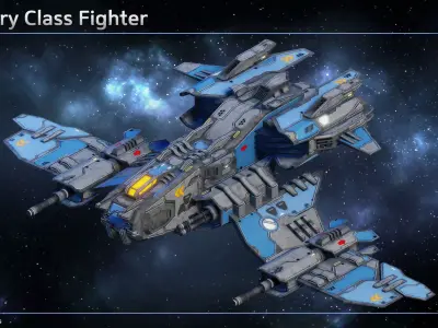 Spaceship Fighter Starfury Low-poly 3D model