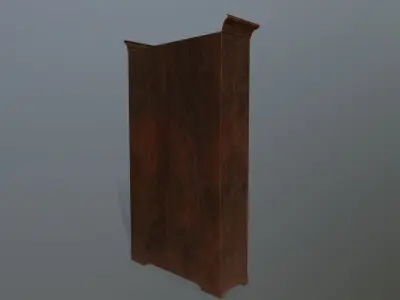 Cupboard 5 wooden bookcase Low-poly 3D model