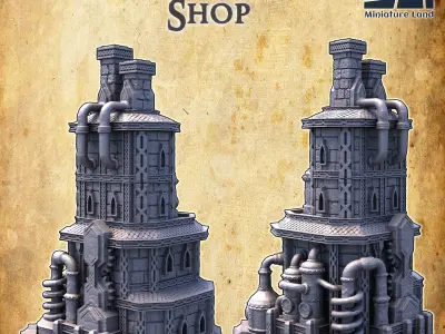 Dwarf Alchemist Shop Tabletop Terrain 28MM 3D print model 3D print model