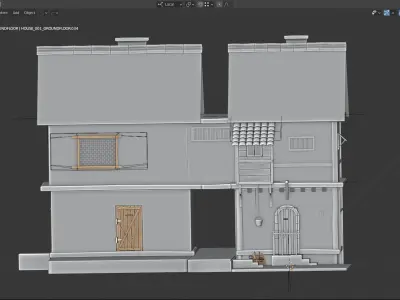 fantasy Stylized Medieval House b5 3D model
