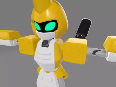 Metabee Medabot Robot - Classic Anime Style 3D Model Low-poly 3D model