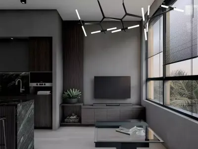 Apartment Living Room 3D model