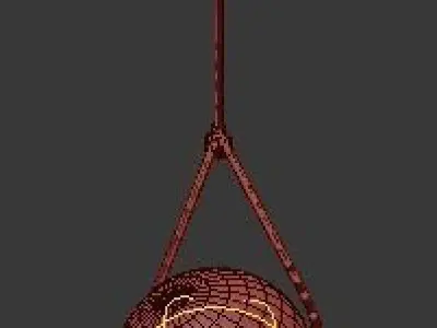 chendelier collection 5 hanging lamp with light in middle 3D Model Pack