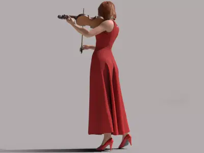Violinist Low-poly 3D model