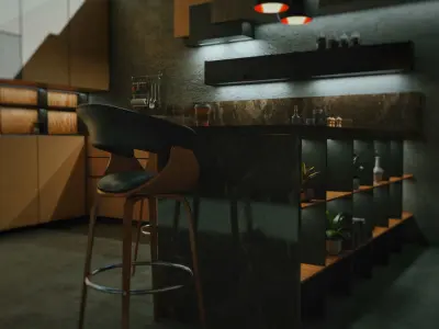 Dark Modern Kitchen 3D model