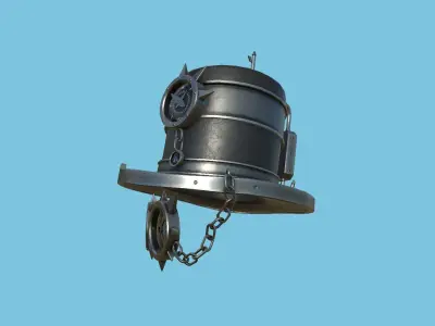 Steampunk Hat 03 Dark Black - SciFi Character Design Low-poly 3D model