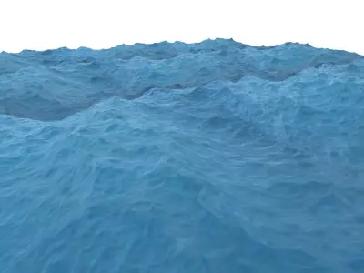 Ocean waves Low-poly 3D model