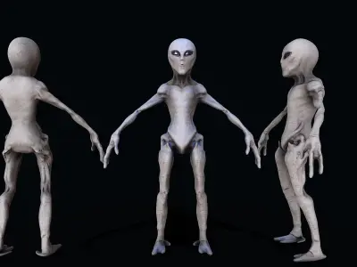 Alien humanoid Low-poly 3D model