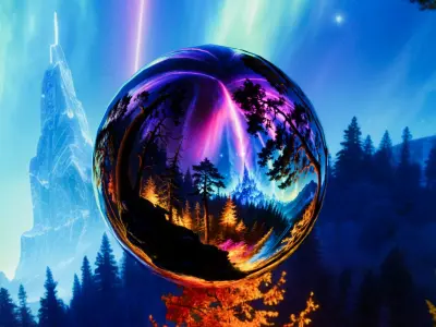 8K HDR Enchanted Alien Forest with Crystalline Trees Background 3D model