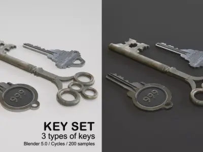 Keyset and materials 3D model