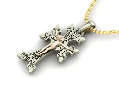 Light Gold Cross New Design  CP 68 3D print model