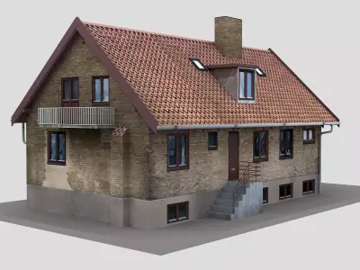 Realistic European City Block Building 28 3D model