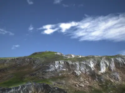 PBR Cinematic Highlands Landscape Low-poly 3D model