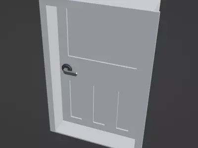 A simple door Free low-poly 3D model