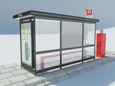 London Bus Stop 1 3D model