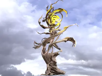 Winter earth figure statue base  3D model